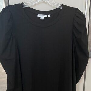 Chico's Romantic Black Puff Long Sleeve Top - Size 1